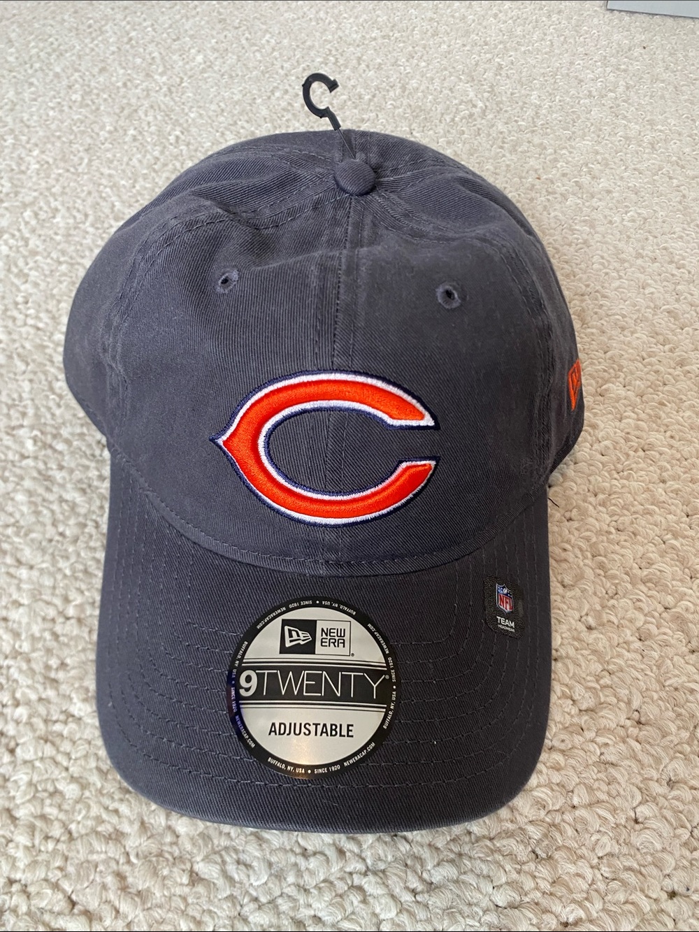 New Era NFL Core Classic Navy Cap with Orange 'C' Logo (OSFM) NWT